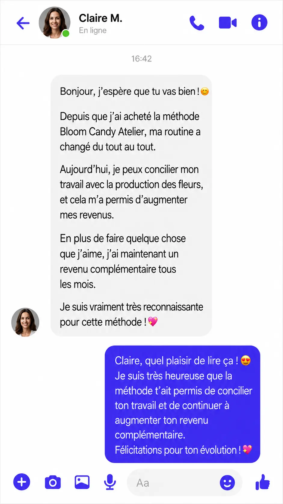 Retour d'une élève Bloom Candy Atelier